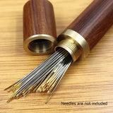 Wooden Needle Case, 30 Pcs Side Hole Blind Sewing Needles