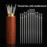 Wooden Needle Case, 30 Pcs Side Hole Blind Sewing Needles