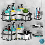 Set Of 5 Mesh Shower Shelves, Multipurpose Wall Storage Racks