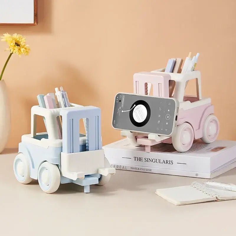 Cute Forklift Shape Desktop Pen Holder