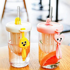 500ml Cute Drinking Cup with Straw Tea Infuser