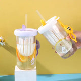 500ml Cute Drinking Cup with Straw Tea Infuser