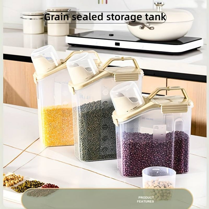Kitchen Sealed Food Container, Transparent Grain Storage Tank