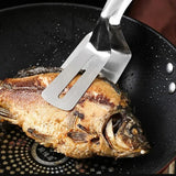 Stainless Steel Multi-functional Fish Frying Food Clip Simple Style with Non-slip Handle