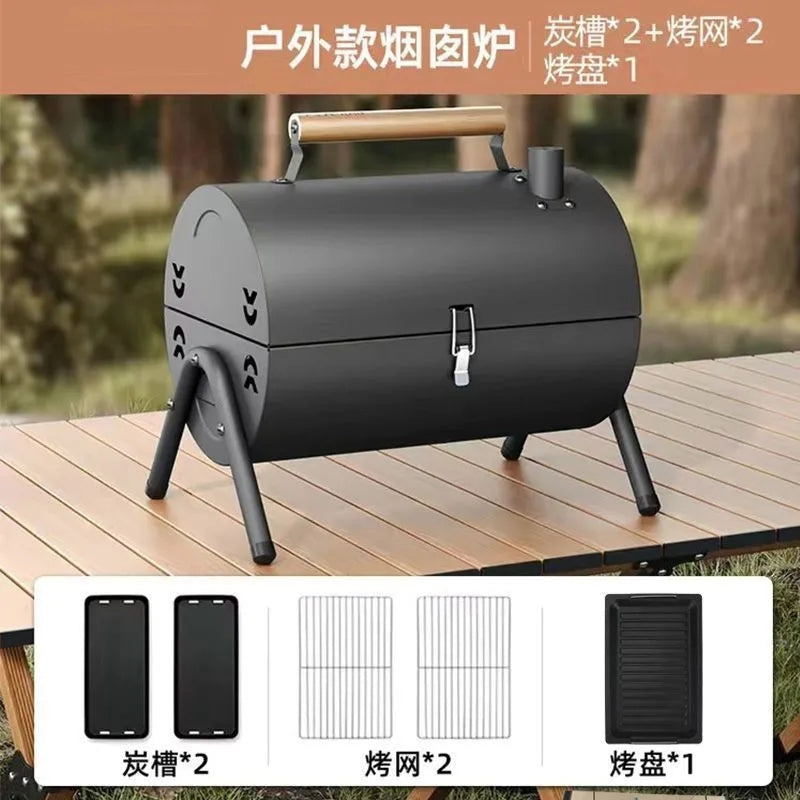 Portable dual purpose BBQ grill heating stoves multifunction iron material
