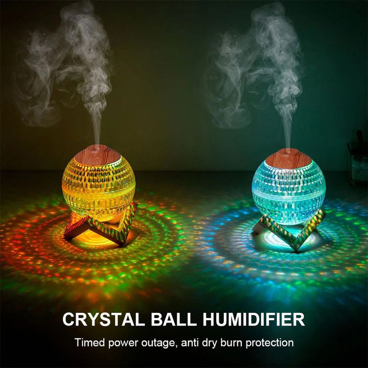 LED Mini Colorful Night Light Crystal Ball Humidifier 450ml