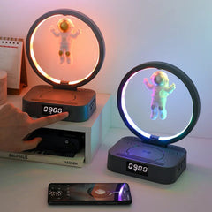 Led Astronaut Atomsphere Lamp Speaker And Wireless Charger