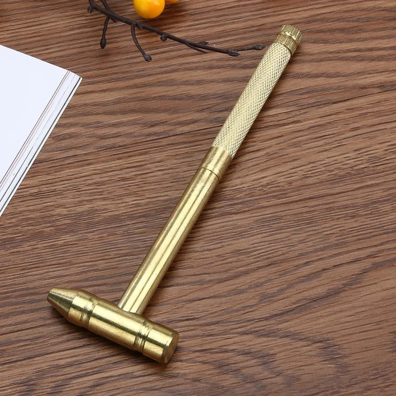 5 In 1 Micro Mini Multifunction Multi Brass Hammer 3 Kinds Screwdriver Bits Pocket DIY Tools