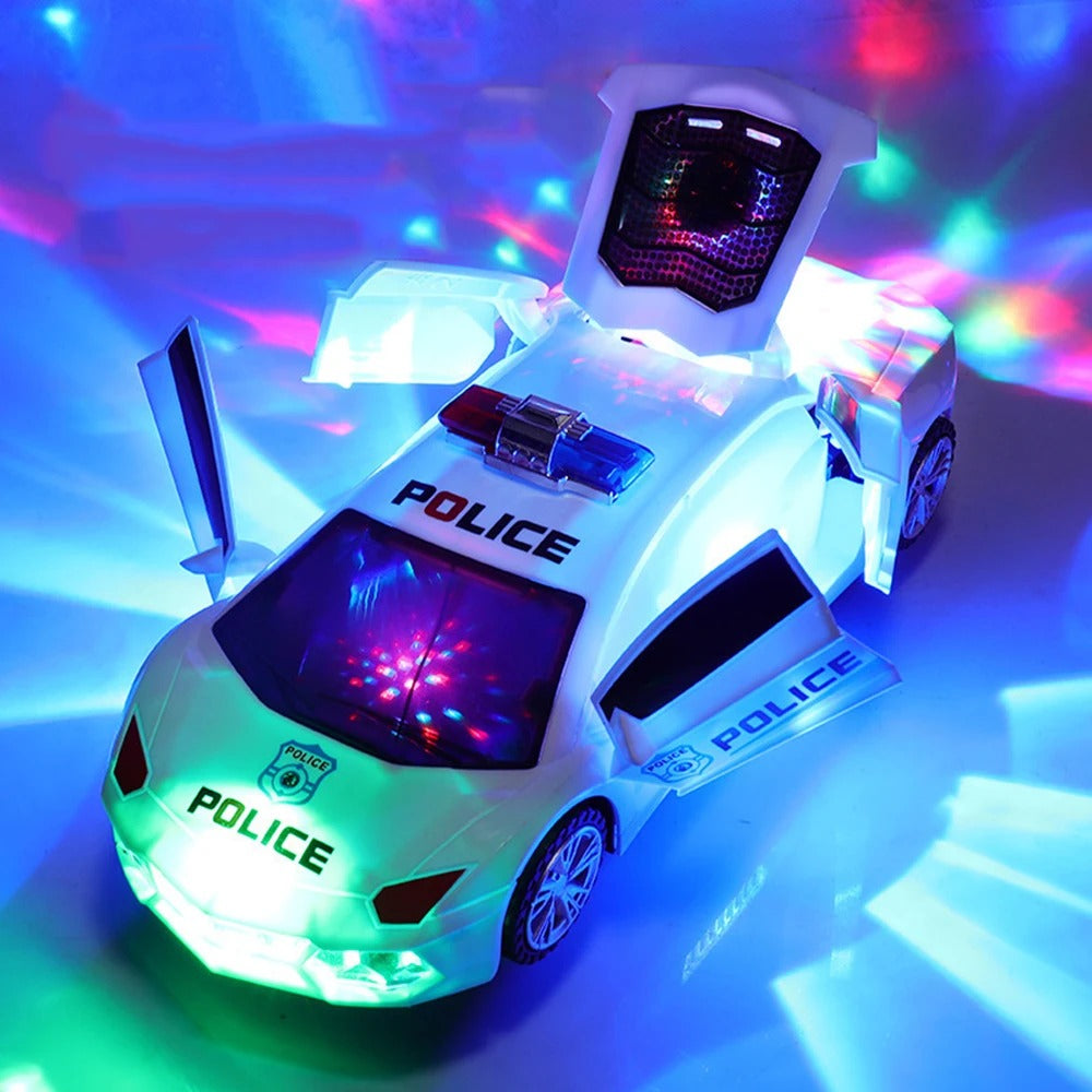 Electric Dancing Deformation Police Car Toy