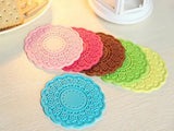 6pcs Semi-Transparent Candy Color Cup Mat