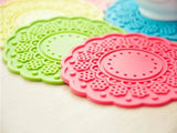 6pcs Semi-Transparent Candy Color Cup Mat