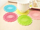 6pcs Semi-Transparent Candy Color Cup Mat