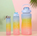 Set of 3 Gradient Colour Water Bottle, Large Capacity Water Bottle