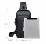 Men Anti Theft Chest Bag, USB Charging Crossbody Bag