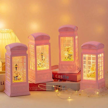 Telephone booth Couple Decoration Snow Globe