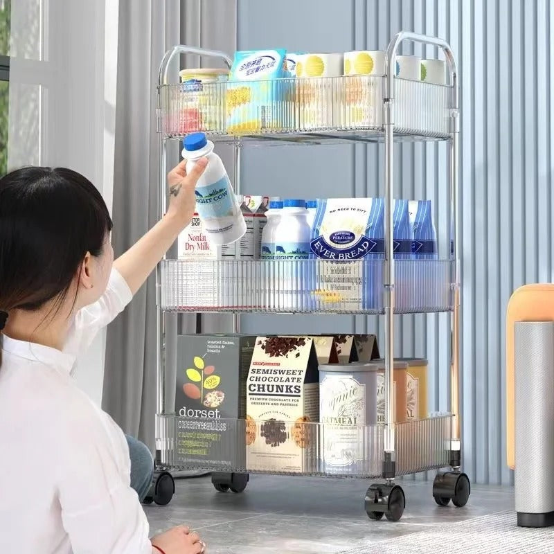 Acrylic Multifunction Storage Rolling Utility Cart