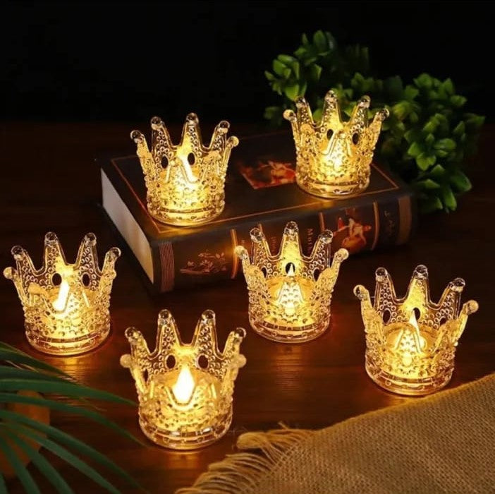 (pack of 3) Stylish Crown Shaped Candle Light