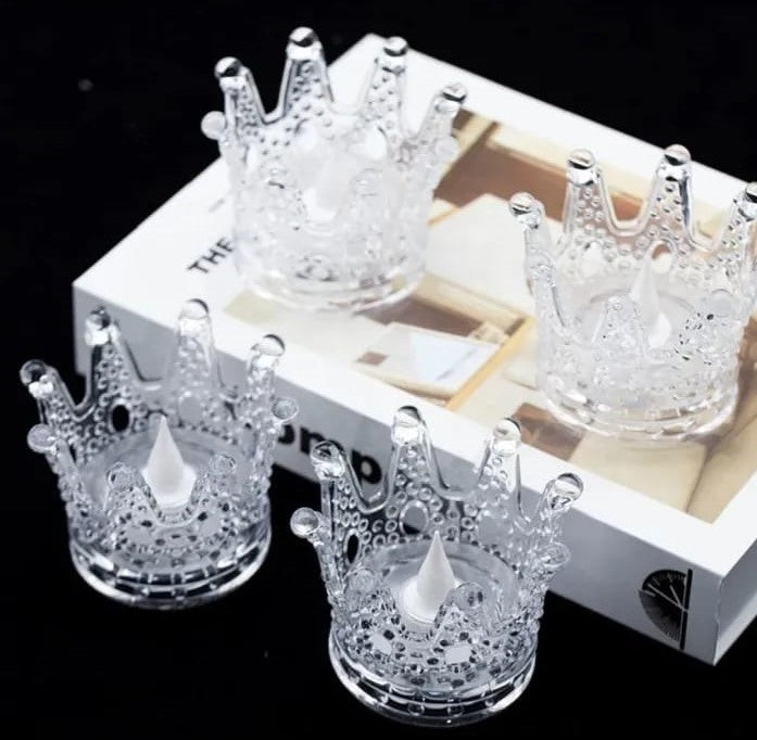 (pack of 3) Stylish Crown Shaped Candle Light