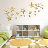 26 pcs Star Acrylic Mirror Wall Decals