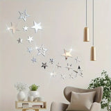 26 pcs Star Acrylic Mirror Wall Decals