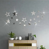 26 pcs Star Acrylic Mirror Wall Decals