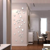 26 pcs Star Acrylic Mirror Wall Decals