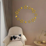 26 pcs Star Acrylic Mirror Wall Decals