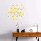 36pcs Set Acrylic Hexagon , Heart Wall Decals