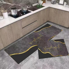 2 pcs set Kitchen , Bathroom ,HomeDecor Anti-Slip Absorbent Mat & Runner (i13)