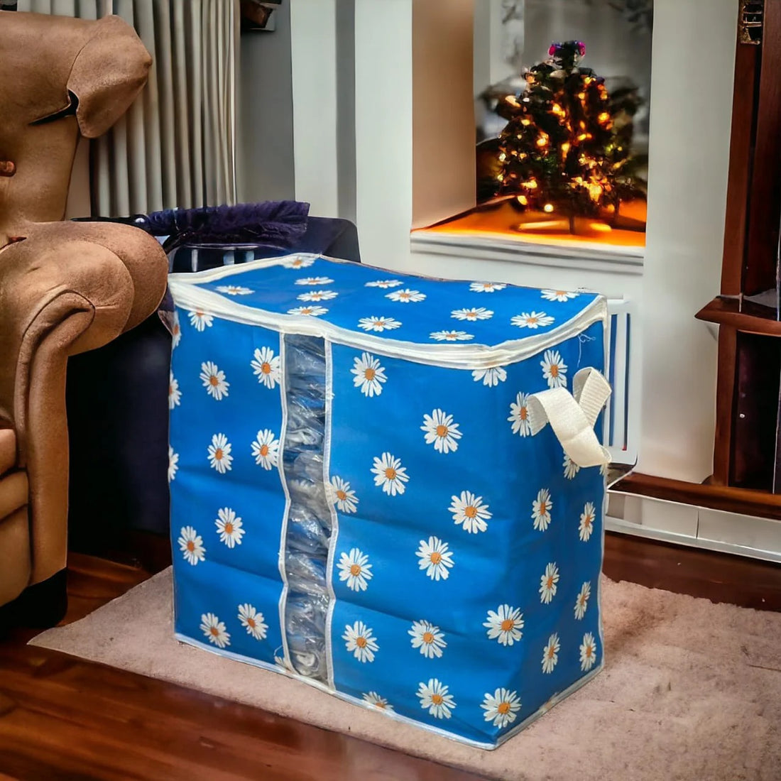 3 Pcs 110GSM Cloth Storage Bag  (Blue)