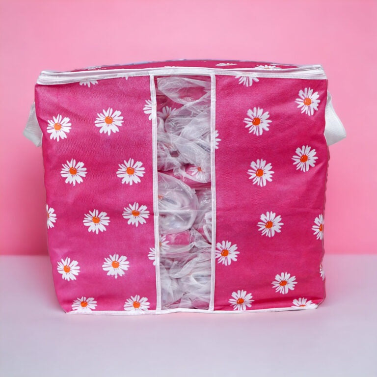 3 Pcs 110GSM Cloth Storage Bag  (Pink)