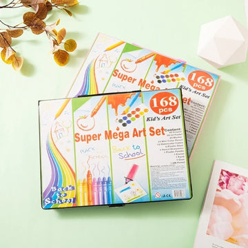 168PCS Kids Painting Drawing Art Set with Crayons Oil Pastels