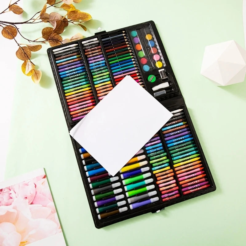 168PCS Kids Painting Drawing Art Set with Crayons Oil Pastels