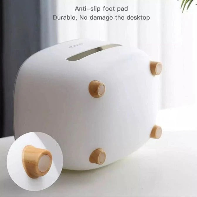 Tissue Box Holder With Wooden Cover