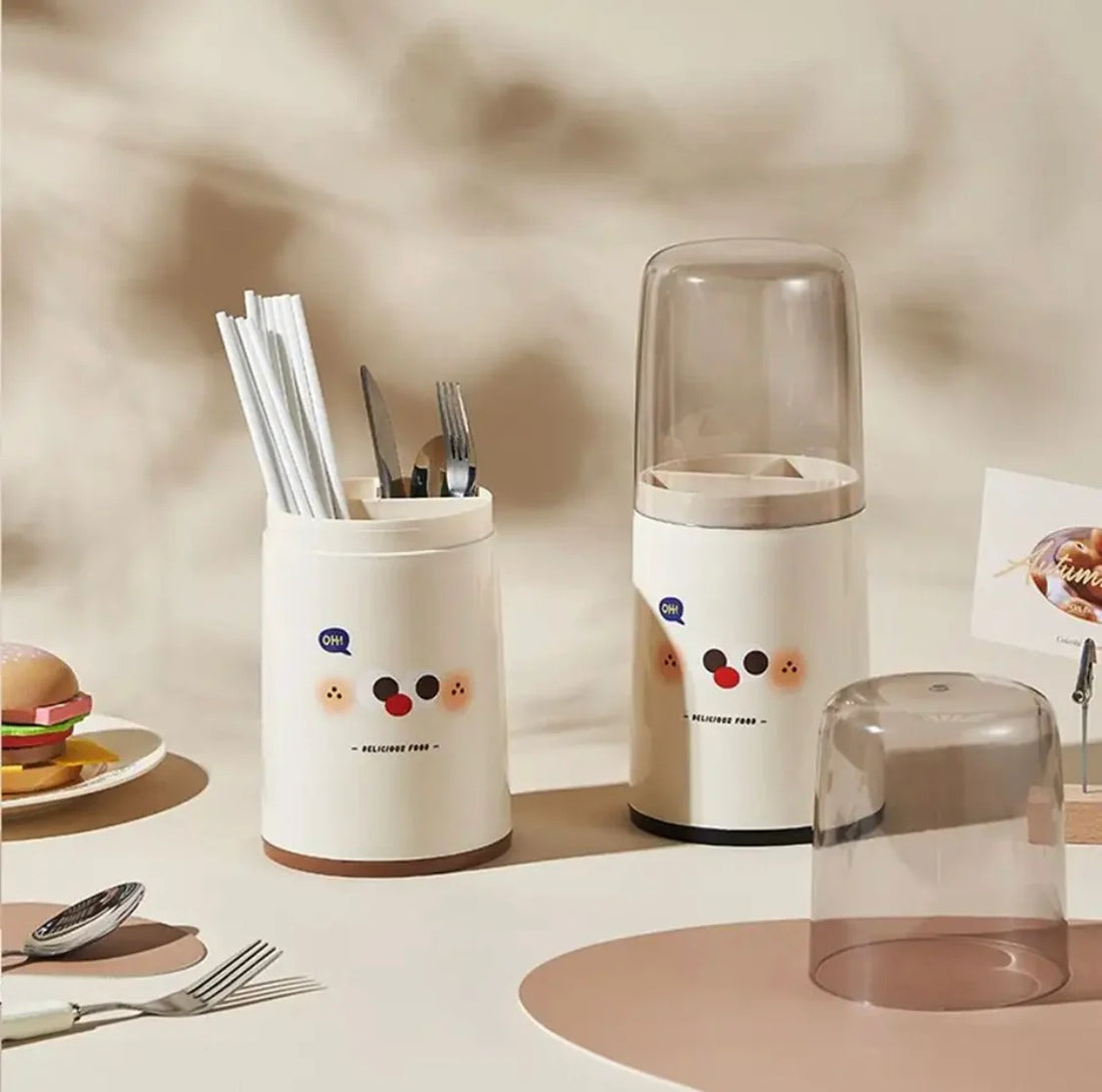 Plastic Round Cutlery Storage Organizer