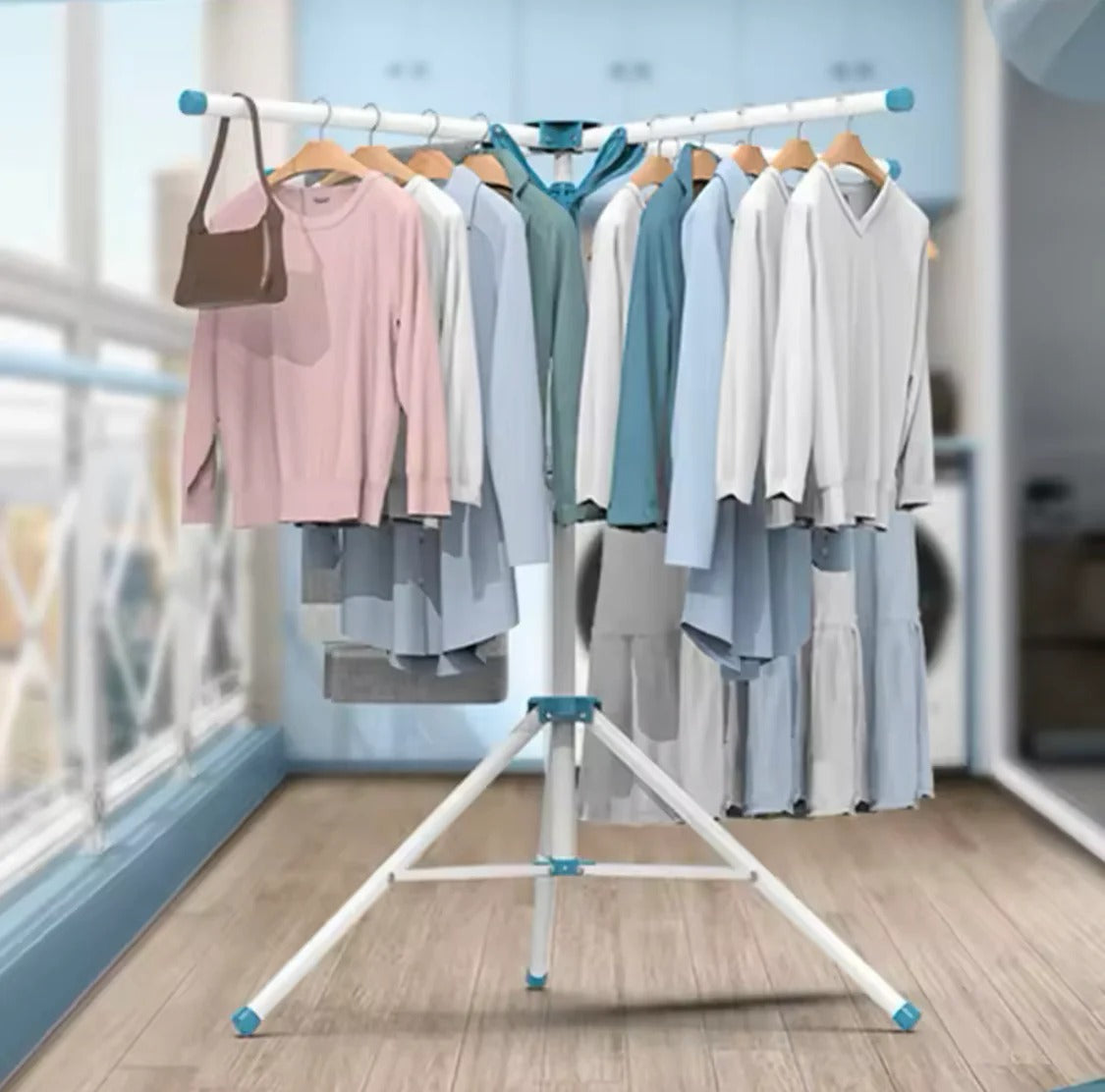 Standing Rack Indoor Garment Clothes, Space Saving Clothes Drying Rack
