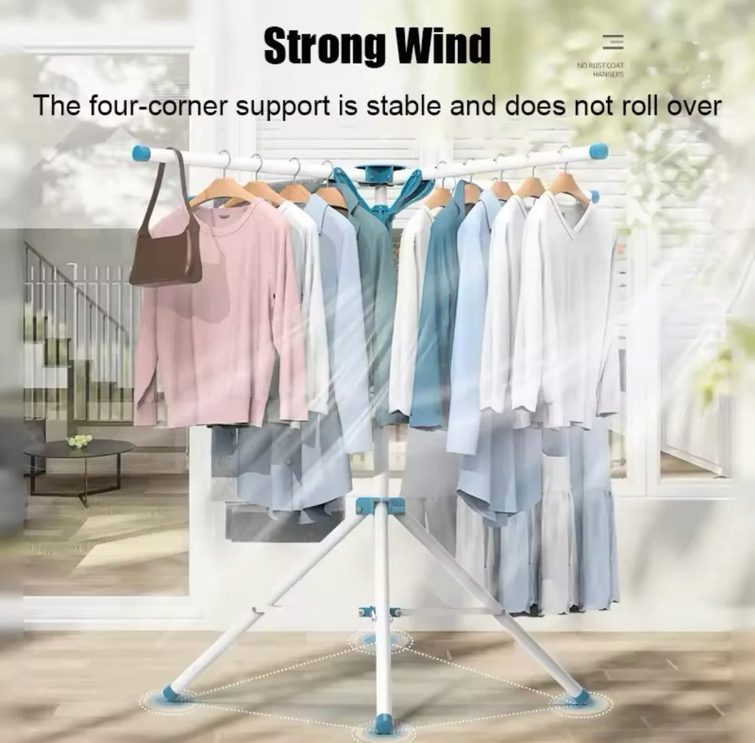 Standing Rack Indoor Garment Clothes, Space Saving Clothes Drying Rack
