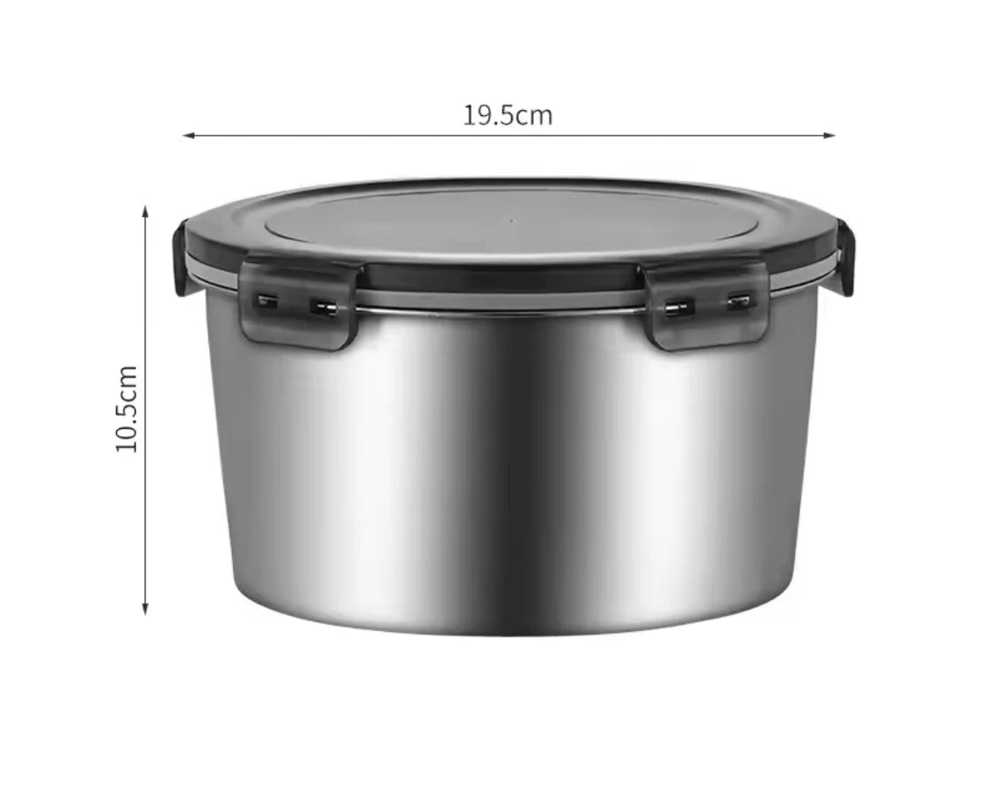 4pcs Stainless Steel Round Food Storage Containers