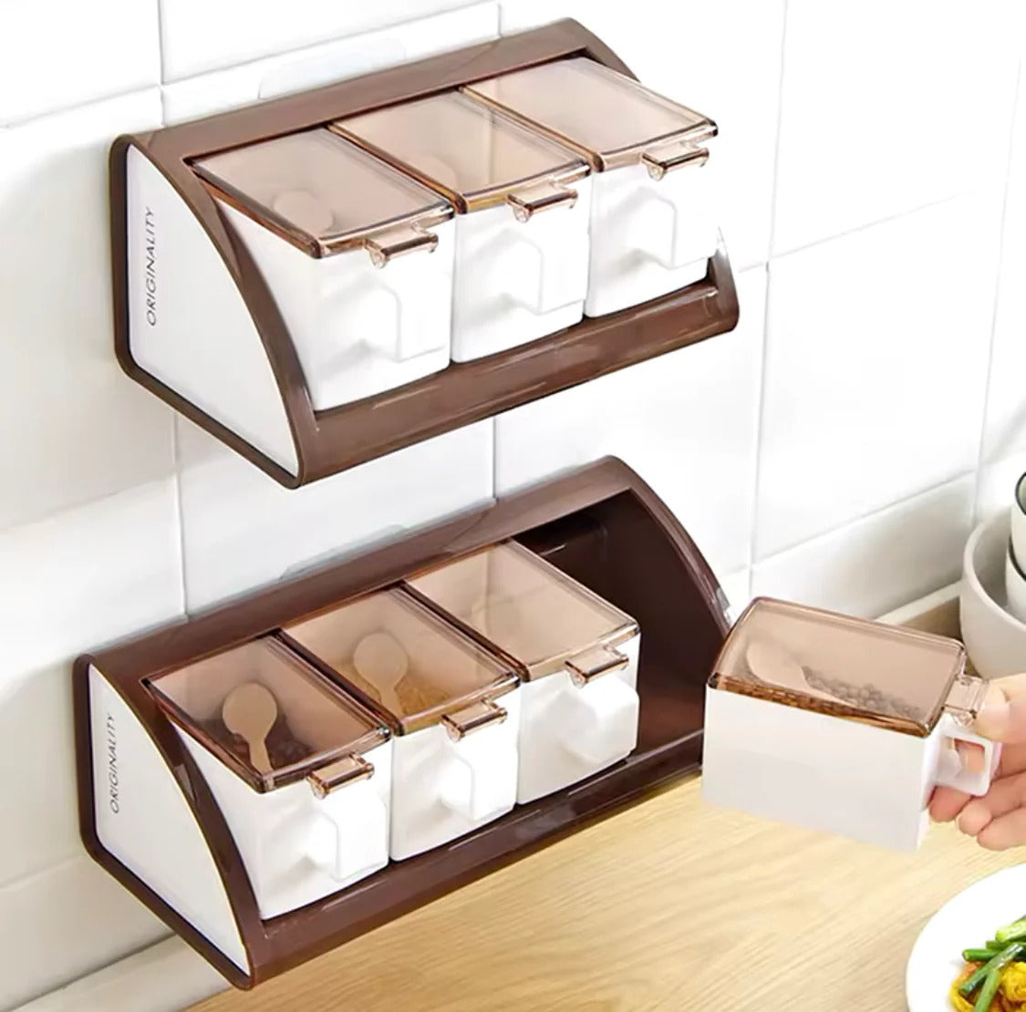 4 Grid Wall Mounted Spice Boxes