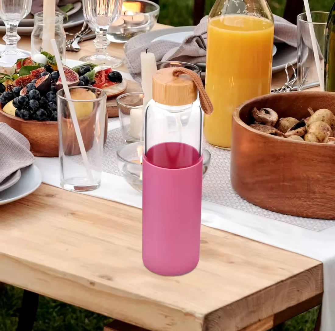 Single Layer Glass Bottle With Silicone Cover