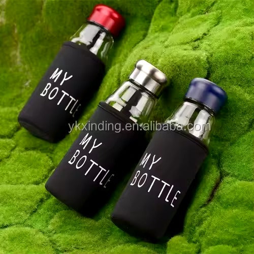 Glass bottle with pouch 550ml