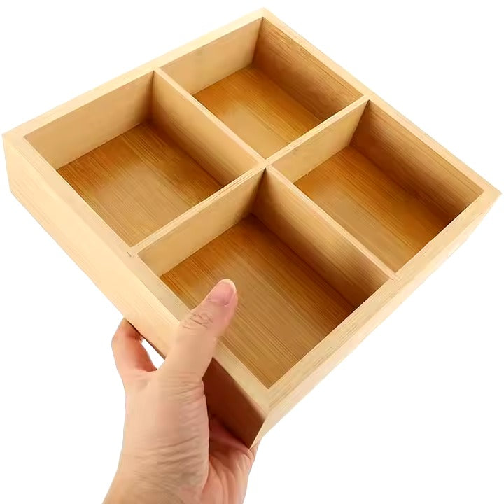 4 portion wooden tray