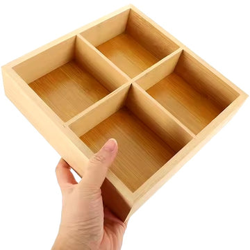 4 portion wooden tray