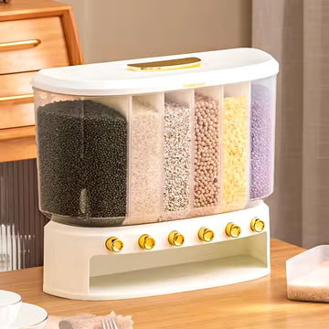 10kg top plastic compartmentalized cereal dispenser storage box kitchen cereal and grains storage