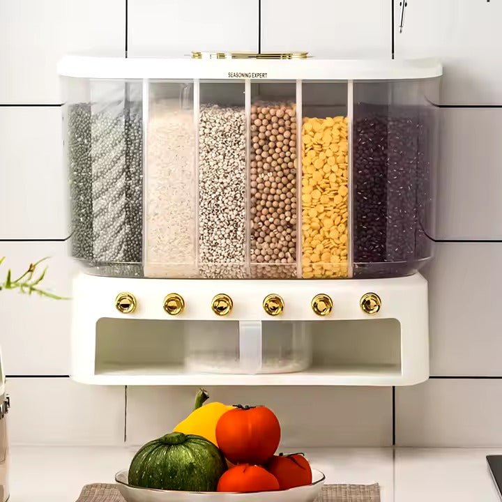 10kg top plastic compartmentalized cereal dispenser storage box kitchen cereal and grains storage
