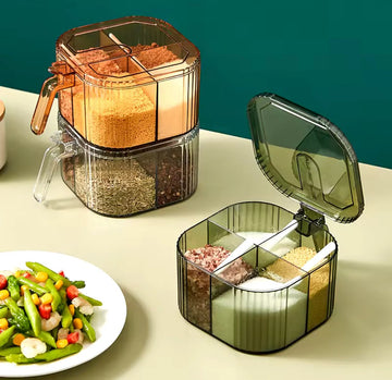 Four Compartment Seasoning Spice Box