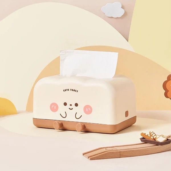 Cute Toast Tissue Box