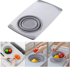 Cutting board with silicone stainer