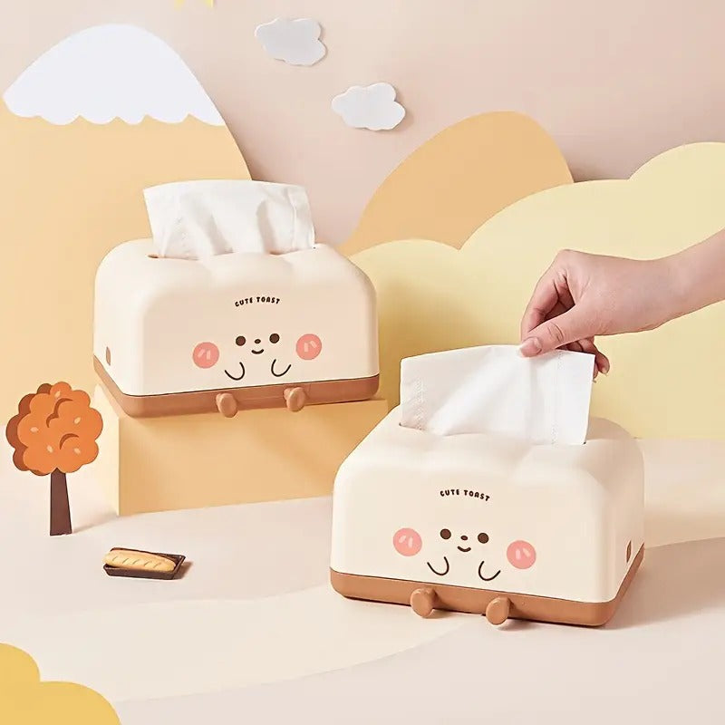 Cute Toast Tissue Box