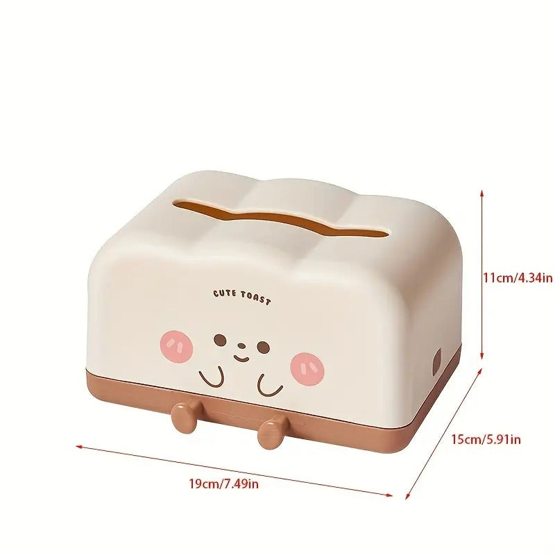 Cute Toast Tissue Box